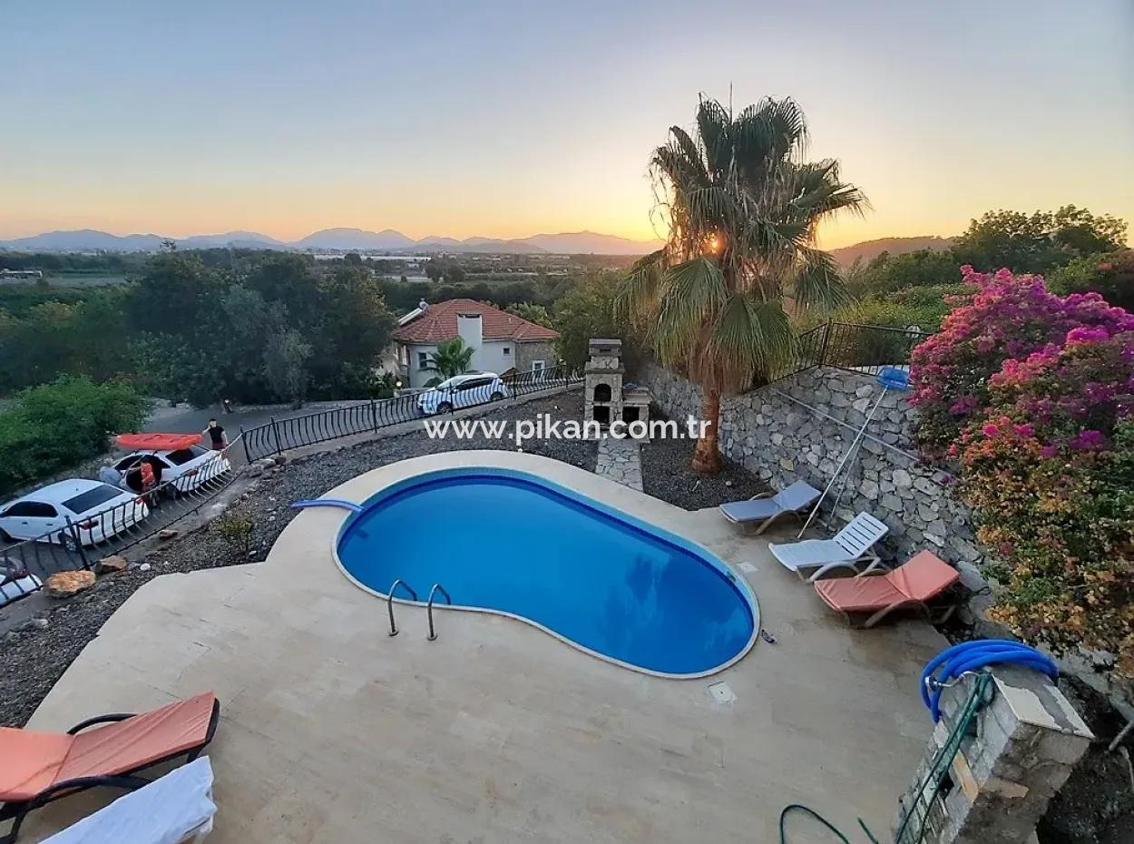 Freistehende Villa Mit Vollem Blick Auf Die Natur Schwimmbad Zum Verkauf In Dalaman Gürköy