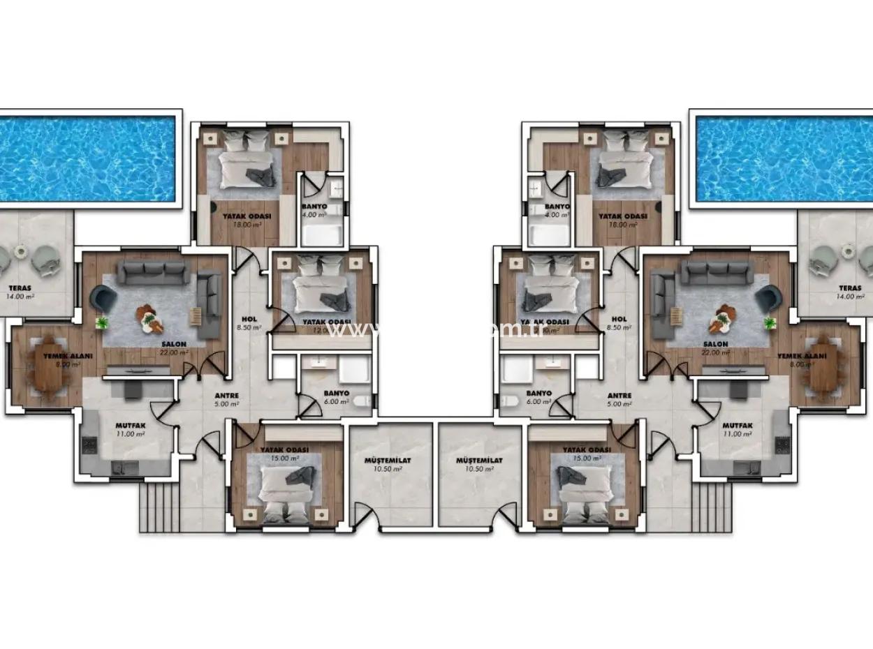 Muğla Ortacada Sarigerme Und Zentrum In Der Nähe Von 3 1 Villa Zum Verkauf