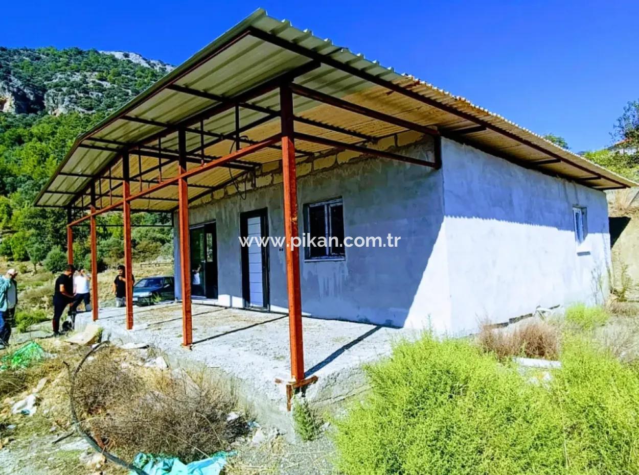 Auf 763 M2 Grundstück In Ortaca Gökbel, Rohbau 1 1 Fertighaus Zu Verkaufen