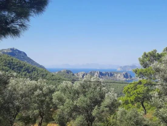 650 M2 Grundstück Zum Verkauf In Mugla Gökbel Mit See- Und Meerblick