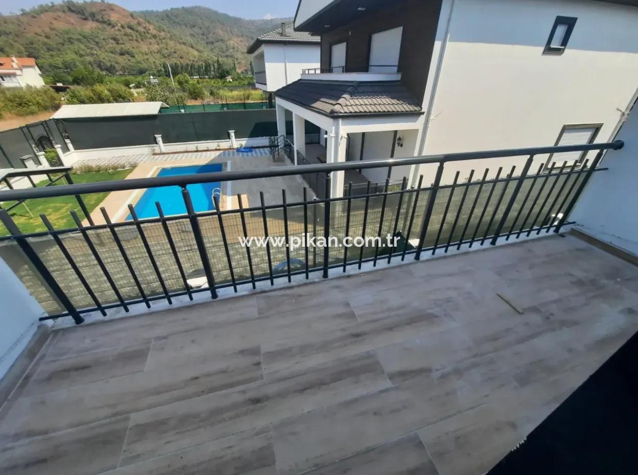 For Sale In 290 M2 Land In Ortaca Çaylı, With Swimming Pool, Furnished, 4 1 Zero Duplex