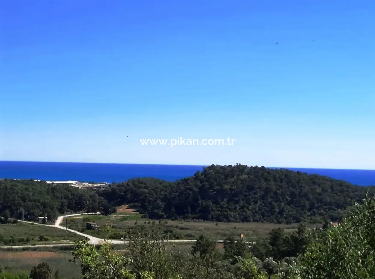 Mugla Sarıgermede Deniz Manzaralı 400 M2 İmarlı Arsa Satılık Veya Takas